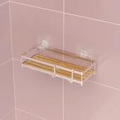 TEKNOTEL YAPIŞKANLI KANCALI BANYO&MUTFAK RAFI SİLVER ST180H - 2