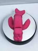 3D Hareketli Deniz Aygırı / Mors Figürlü Oyuncak - Pembe - 3