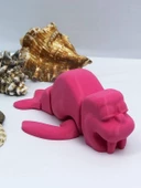 3D Hareketli Deniz Aygırı / Mors Figürlü Oyuncak - Pembe - 7