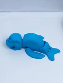 3D Hareketli Deniz Aygırı / Mors Figürlü Oyuncak - Mavi thumbnail 3