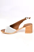 Papuçcity 02189 5 Cm Topuklu Kadın Deri Sandalet Ayakkabı - 11