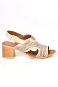 Papuçcity 02188 5 Cm Topuklu Kadın Deri Sandalet Ayakkabı - 4