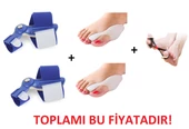 Baş Parmak Yönelmesi Parmak Koruyucu Kılıf Gece Ateli  Mavi Full Set - 2