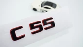 DK Tuning C 55 Bagaj Kırmızı Siyah ABS Yazı Logo Benz İle Uyumlu thumbnail 1