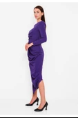 Modatalika Kadın Asimetrik Kesim Büzgü Detaylı Elbise thumbnail 7