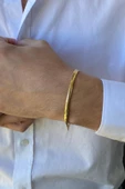 14 Ayar Altın Erkek Balık Sırtı Zincir Bileklik - 6