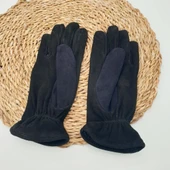 Siyah Renk Süet Deri Eldiven - 2