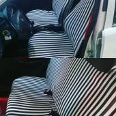 Çizgili Servis Kılıfı Siyah Beyaz- Zebra Desen Servis Kılıfı - 3