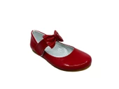 Zerhan 350 Kız Çocuk Kırmızı Rugan Fiyonklu Cırtlı Babet thumbnail 4