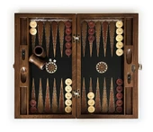 Helena Wood Art Genius El Oyması Ahşap Tavla Seti Siyah - 2