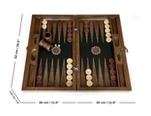 Helena Wood Art Genius El Oyması Ahşap Tavla Seti Siyah - 3