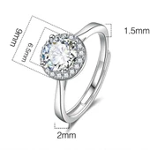 Modasteps 925 ayar gümüş yüksek kaliteli kristal zirkon yüzük - 4