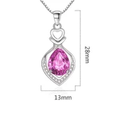 Modasteps 925 ayar gümüş kristal zirkon kalp kolye - 2