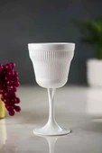 Akrilik Beyaz Tekli Kadeh & Su Meşrubat Kahve Yanı Bardağı 300 ml ( Cam Değildir ) - 1