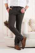 ECER BELİ İPLİKLİ REGULAR FİT DESENLİ ERKEK KUMAŞ PANTOLON - 3