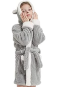 Bunny Kapşonlu Unisex Wellsoft Çocuk Peluş Sabahlık | Bornoz - 1