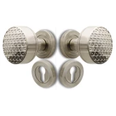 Linda Kapı Tokmağı Topuzu Kolu Metal Tokmak Saten Kapı Kolu Yale Sağa Sola Uygun 1 Takım - 2