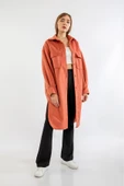 SASHA MODA CEKET SOMON S-M - Oduncu Kumaş Gömlek Yaka Oversize/Salaş Kadın Ceke - 1