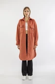 SASHA MODA CEKET SOMON L-XL - Oduncu Kumaş Gömlek Yaka Oversize/Salaş Kadın Ceke - 1