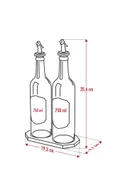Bambu Standlı 2'li 750 ml Zeytinyağı & Sıvı yağ Şişesi & Yağlık Sirkelik Seti (Damlatmaz) thumbnail 5