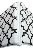 1 Adet Komutan Arkalıklı Sandalye Minderi, Extra Kalın (Kalınlık 5cm)-Damask Siyah Beyaz - 2