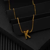 22 Ayar K Harfi Altın Kolye - 4