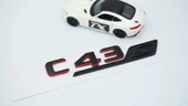 DK Tuning C 43S Bagaj Kırmızı Siyah ABS Yazı Logo Benz İle Uyumlu thumbnail 3