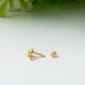14 Ayar Altın Piercing Tragus Küpe - 3