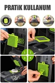 Vegetable Chopper Küp Rende Hazneli Sebze Doğrayıcı Dicer Dilimleyici Kesici Fonksiyonel Mutfak Set - 4