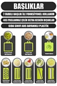 Vegetable Chopper Küp Rende Hazneli Sebze Doğrayıcı Dicer Dilimleyici Kesici Fonksiyonel Mutfak Set - 2