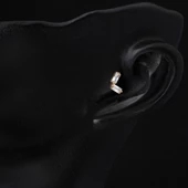 14 Ayar Altın Baget Taşlı Tragus Küpe - 2