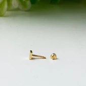 14 Ayar Altın Kare Tragus Küpe - 3