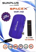 SUNPLUS DAHİLİ WİFİ FULL HD TKGS ÇANAKSIZ MİNİ UYDU ALICISI MAVİ UYDU 2 YIL ÜCRETSİZ SERVER - 1
