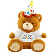 Neco Plush Oturan Happy Birthday Peluş Ayı 40 cm - 1