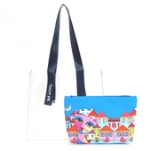 Biggdesign Owl And City Şeffaf Alışveriş ve plaj çantası - 3