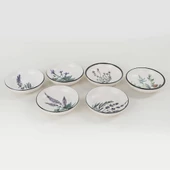 Keramika Keraart Çiçek Bahçesi Halka Çerezlik/Sosluk 13 Cm 6 Adet - 18938/43 - 2