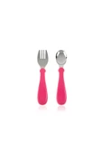Babyjem Paslanmaz Çelik Çatal Kaşık Seti / Pembe - 1