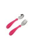 Babyjem Paslanmaz Çelik Çatal Kaşık Seti / Pembe - 4