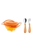 Babyjem Dökülmeyen Tabak & Çelik Çatal Kaşık Takımı thumbnail 1