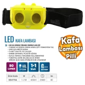 Pilli Ledli 3 Fonksiyonlu Kafa Lambası Kamp Kafa Feneri Kapaklı 1+1 W - 1