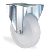 Kama Sabit Tablalı 150x40 mm Teker Poliamid Beyaz Burçlu Ağır Yük Tekeri - 1