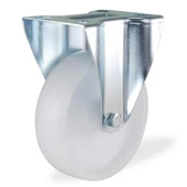 Kama Sabit Tablalı 150x40 mm Teker Poliamid Beyaz Burçlu Ağır Yük Tekeri - 3