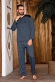 Nisanca Pamuklu Uzun Kollu Erkek Pijama Takımı - 11
