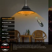 MirKraft Elirg R.C. LED Işıklı Elektrikli Isıtıcı, 2000 W, Uzaktan Kumandalı - 4