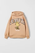 KIZ ÇOCUK PENATUS SNOOPY MODELLİ KAPŞONLU SWEATSHİRT - 1
