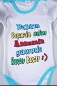YENİ SEZON BABAM DIŞARDA ASLAN YAZILI BEBEK ÇOCUK UZUN KOL PAMUK BADY ZIBIN - 10