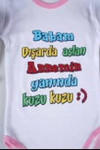 YENİ SEZON BABAM DIŞARDA ASLAN YAZILI BEBEK ÇOCUK UZUN KOL PAMUK BADY ZIBIN - 8