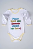 YENİ SEZON BABAM DIŞARDA ASLAN YAZILI BEBEK ÇOCUK UZUN KOL PAMUK BADY ZIBIN - 11