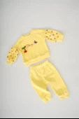 KIZ BEBEK KİRAZ CHERRY FİGÜRLÜ KADİFE TAKIM - 1