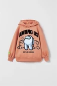 ERKEK ÇOCUK AMONG US BASKILI KAPŞONLU SWEATSHİRT thumbnail 1